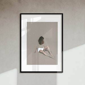 Beach 2 - POSTER hochwertig /// Minimalismus/ Realismus/ Figurative Fine Art/ Wanddekoration Grafik/ Interior Design/ Wabi-Sabi Dekor