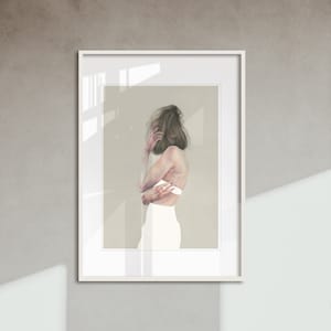 Summer Moved On 4 - POSTER hohe Qualität /// minimal realistische, handgezeichnete Illustration, Reproduktion, figurativer Kunstdruck für das moderne Zuhause