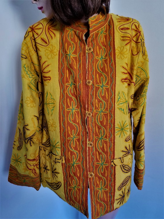 Vintage Hippie Style Women's Jacket Fall Embroider
