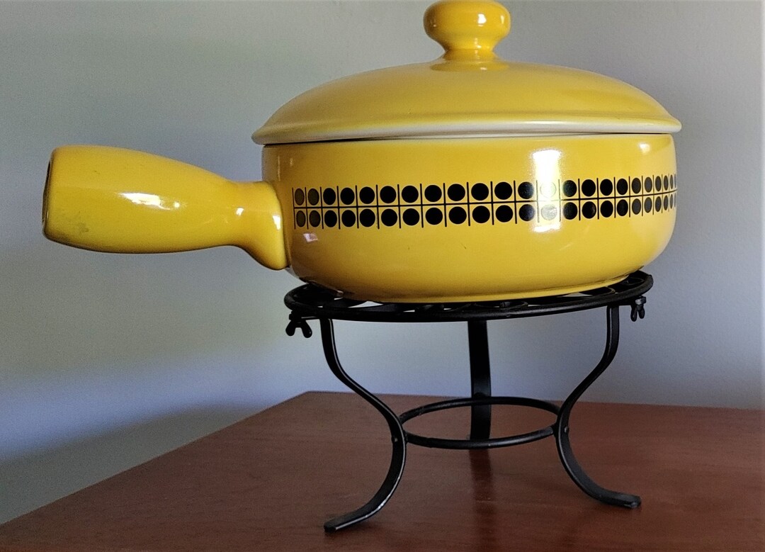 Vintage 1970's Fondue Set Ceramic Cheese Fondue Set 6 Pc. Etsy