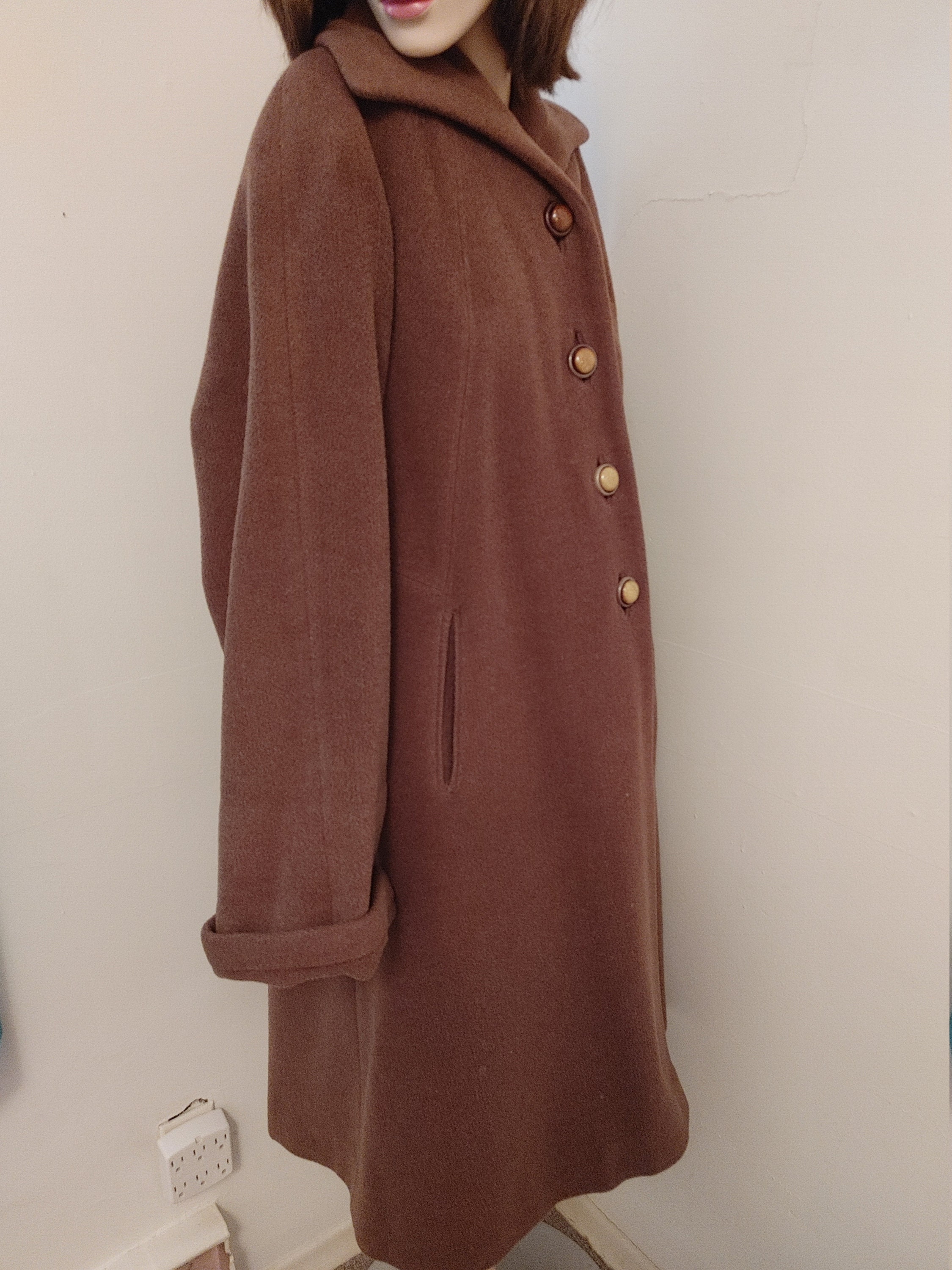 Boudoir 50s- Brown Wool Swing Coat