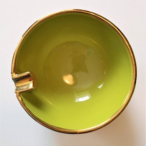 Vintage Gilded Ashtray Ceramic 60&#39;s Era Ltd. Edition Signed Numbered