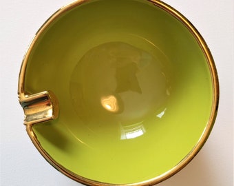 Vintage Gilded Ashtray Ceramic 60's Era Ltd. Edition Signed Numbered