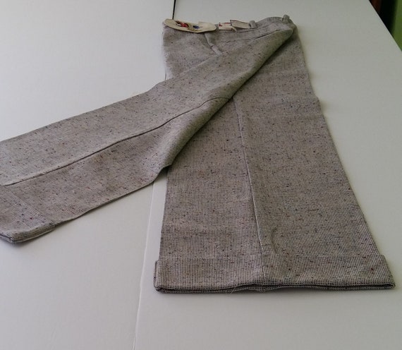 Vintage 70s Slacks Wide Legged Tweed Cuffed 1970'… - image 7