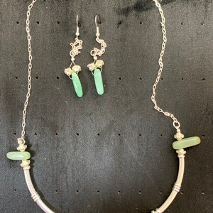 Sterling silver and Jasper necklace and earrings