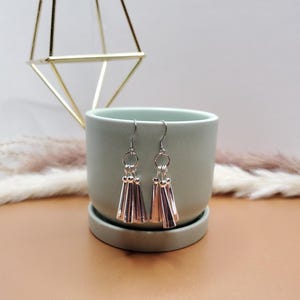 Silver Cone Drop Earrings