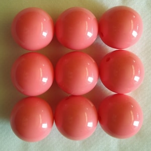 Set of 10 - 20mm Coral Solid Opaque Bubblegum Bead, Gumball Bead, Pink Valentine Bead, Resin Bead, 20mm Bead, 20mm Chunky