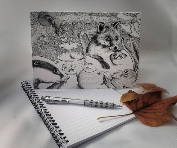 Eternal Moon Moon Gazing A5 Spiral Notebooks Pagan Gifts Yule Gifts, Stocking Fillers Hare and Moon Moongazey Owl Art Dream Journal