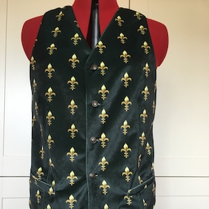 Sirius Black Waistcoat. Black velvet with gold motif.