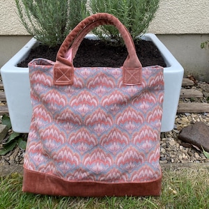 IN STOCK Handmade Pink Tapestry and Velvet Tote Bag