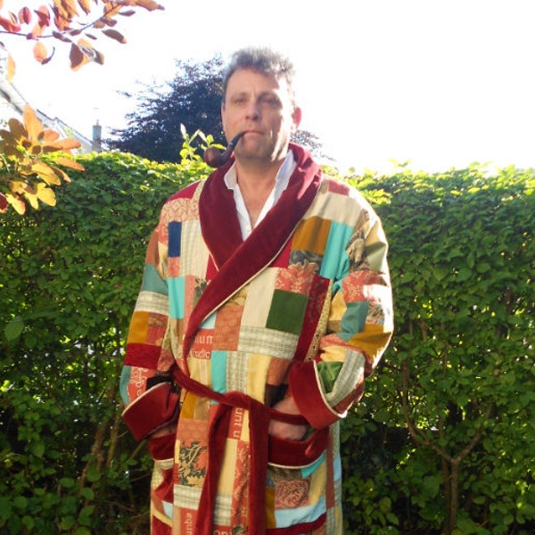 Bilbo Baggins Patchwork Dressing Gown. Custom Order Hobbit Robe.