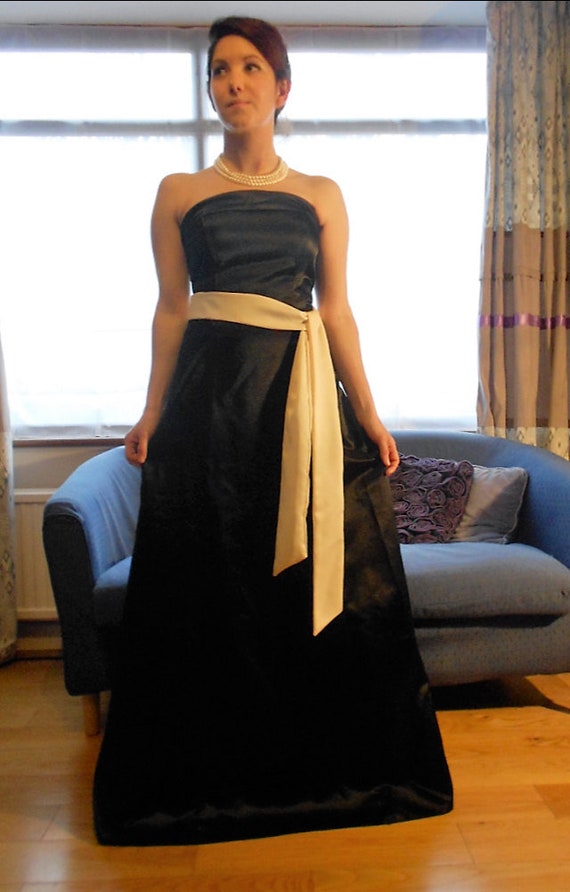 Evening Gown With Belt, Satin Long Formal Prom Dress | Fruugo KR