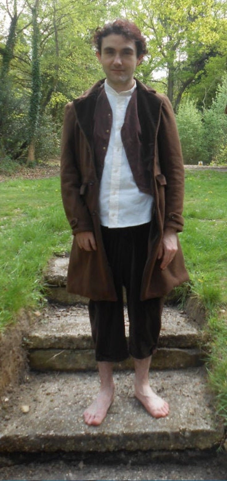 Frodo Baggins Travelling Coat. Herringbone Tweed with Velvet Collar Coat. LOTR Cosplay. image 8