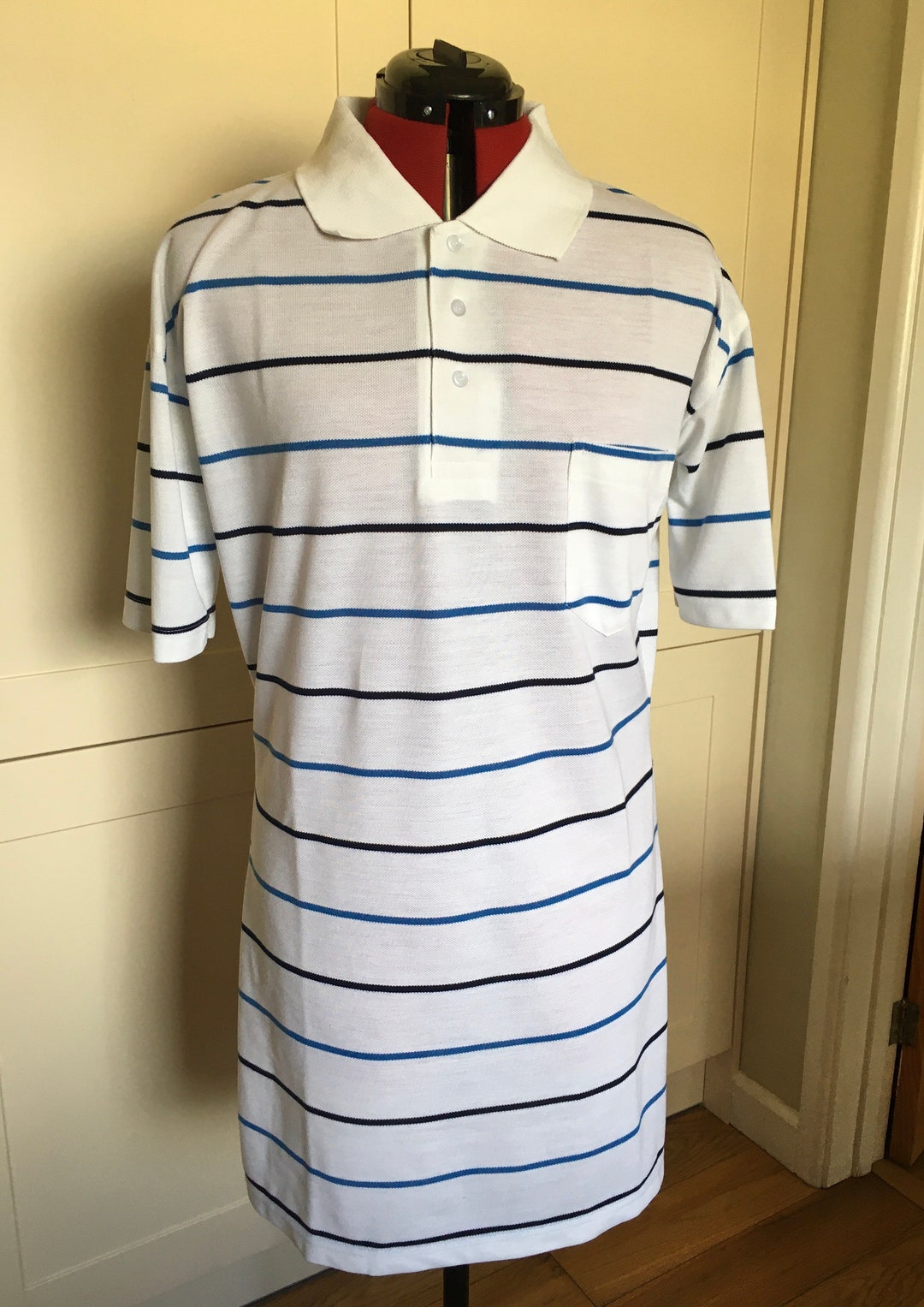 Margot Tenenbaum-style Striped Polo Dress. Blue Striped Tennis Dress ...