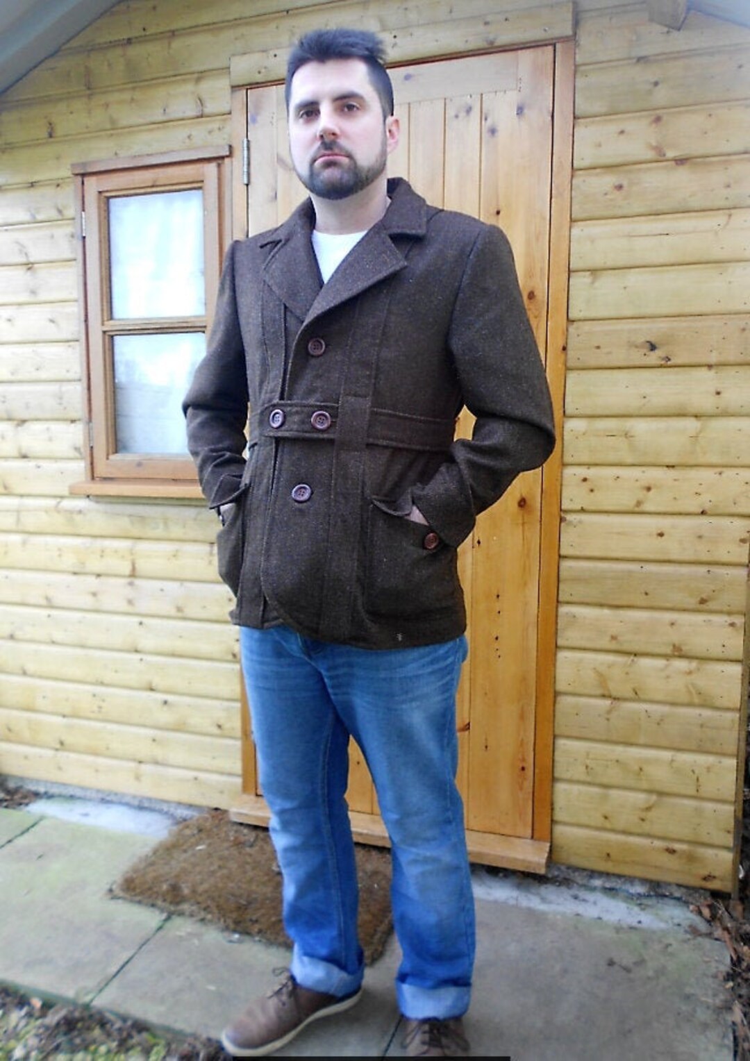 Norfolk Jacket in Donegal Herringbone Tweed. - Etsy Norway