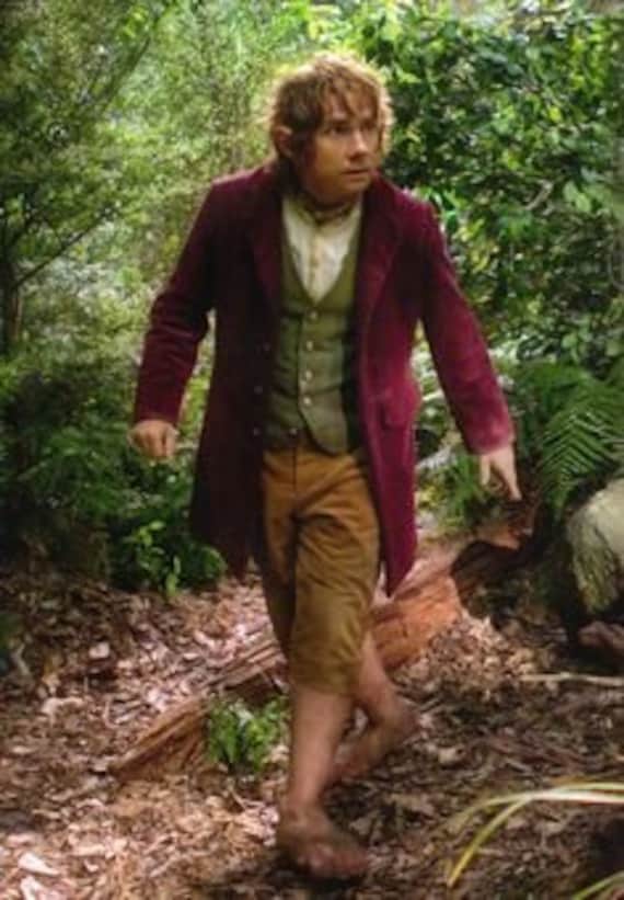 Bilbo Balings-Geïnspireerd Hobbit Outfit LOTR Cosplay. Kleding Herenkleding Pakken Fluwelen Jerkin Moss Green Velvet Vest en Wit Kraagloos Shirt 