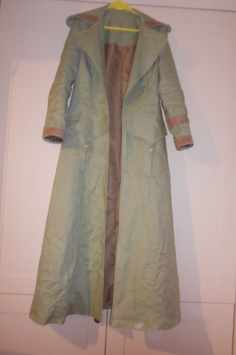Alice 'Resident Evil' Trenchcoat. Linen and Suede Cosplay Duster Coat. image 6