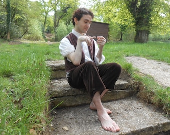 Authentic Frodo Baggins-style Brown Velvet Breeches