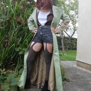 Alice 'Resident Evil' Trenchcoat. Linen and Suede Cosplay Duster Coat. image 3