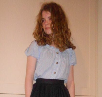 Image of Charcoal & Black Checked Wool Skirt. Jo March Little Women