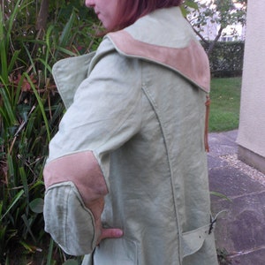 Alice 'Resident Evil' Trenchcoat. Linen and Suede Cosplay Duster Coat. image 4