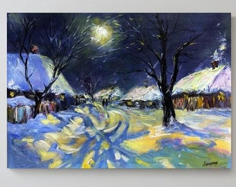 ルーヴシエンヌの雪 - アルフレッド・シスレーの手描き油絵複製、冬の