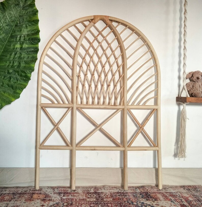 Rattan headboard bedhead twin single kids bed toddler boho Etsy