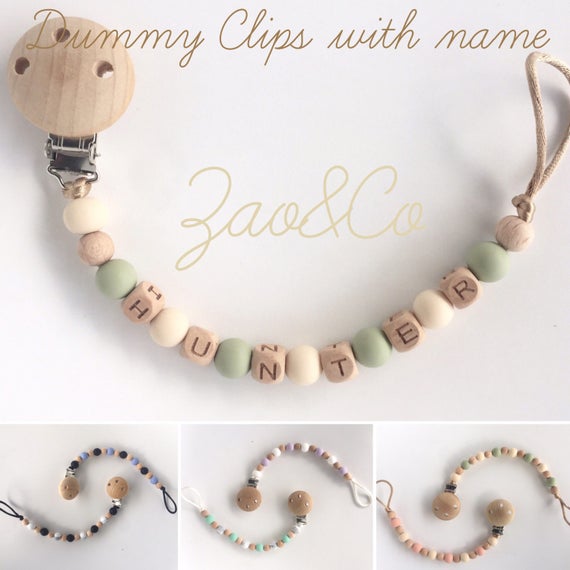 Pale Blue Dummy Clip Dummy Holder can be personalised with a letter of choice