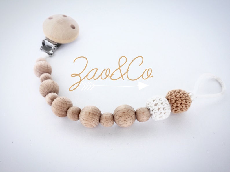 Dummy Pacifier Chain Dummies Clip Holder Natural Organic Wood Etsy