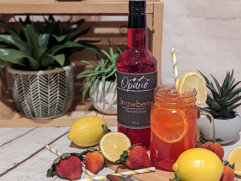 Strawberry Lemonade. Using Opario Strawberry Syrup. Opario Gourmet Drink Syrups