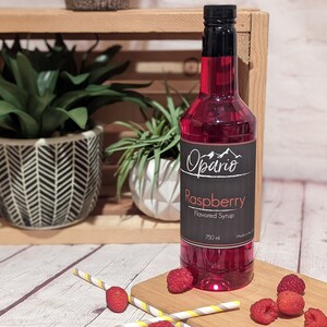 Raspberry Opario Syrup. Gourmet Flavored Drink Syrup.