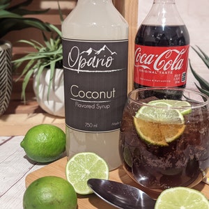 Coconut and Lime Coca-Cola. Using Opario Coconut Syrup. Gourmet Drink Syrup