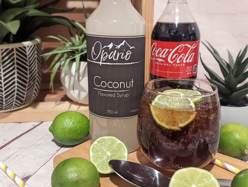 Coconut and Lime Coca-Cola. Using Opario Coconut Syrup. Gourmet Drink Syrup