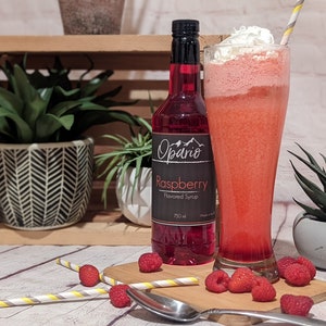 Raspberry Italian Soda using Raspberry Opario Syrup- Gourmet Drink Syrups