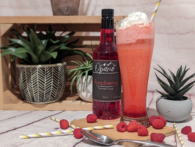 Raspberry Italian Soda using Raspberry Opario Syrup- Gourmet Drink Syrups