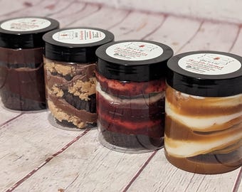 Lot de 4 délicieux gâteaux dans un bocal ! Mélanges de saveurs
