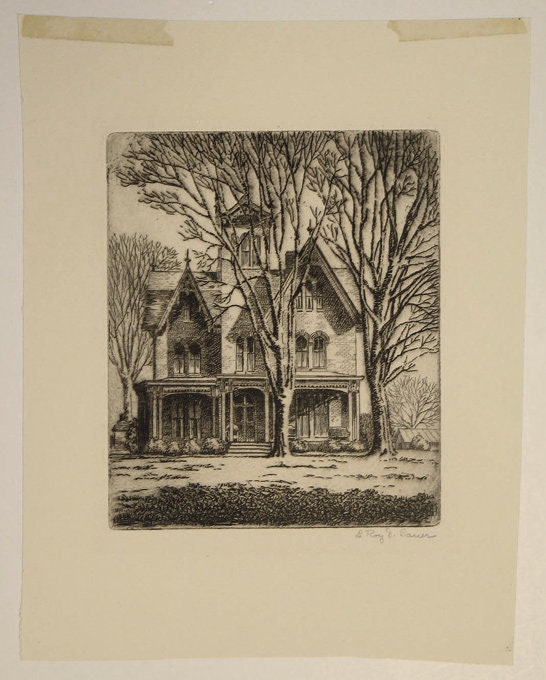 Ohio Artist Le Roy Sauer Two Pencil Signed Drypoint Etchings Regional ...