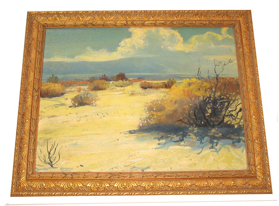 California Artist Edmond F. Woods Beautiful MidCentury Oil Painting