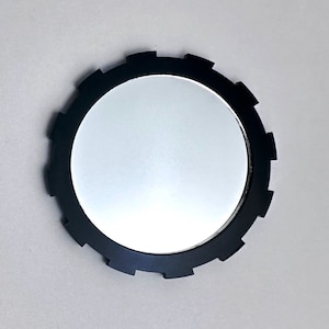 MINIATURE Modern Black Round Mirror for Dollhouse - Industrial - 1/12 or 1/6 scale