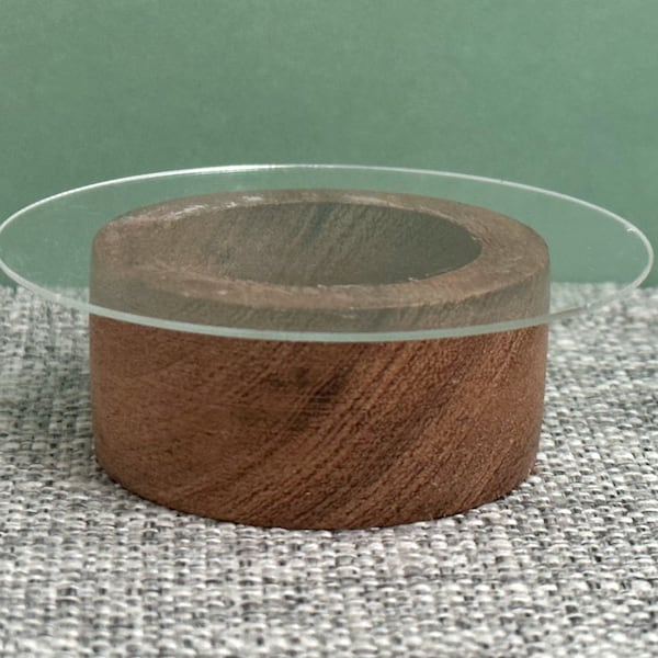 MINIATURE Round Coffee Table for Dollhouse - Acrylic Top - Contemporary - Modern - Farmhouse - 1:12 Scale