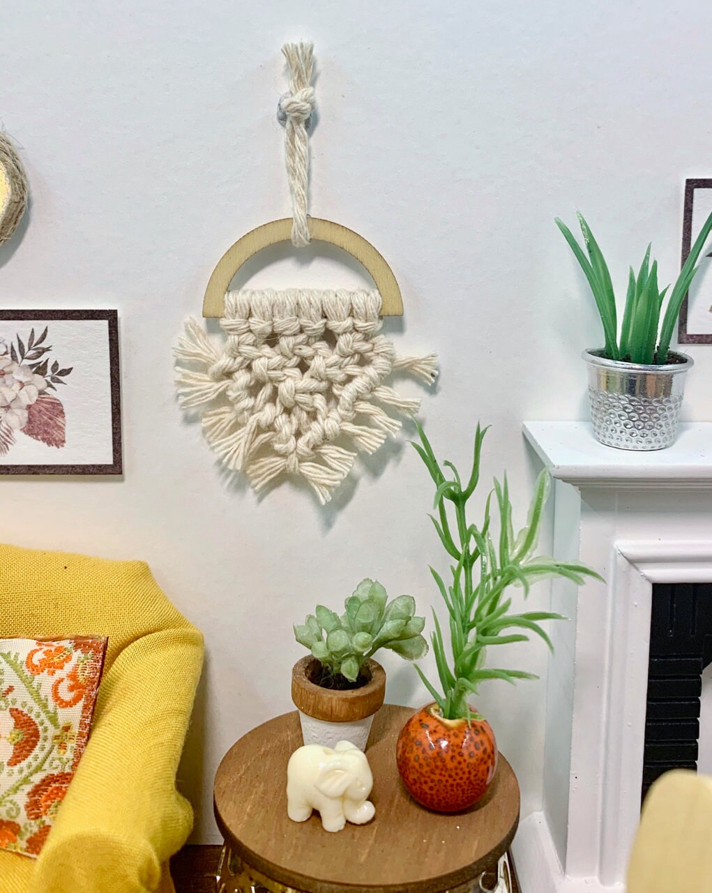 MINIATURE Macrame Wall Hanging Dollhouse Macrame Boho Wall Etsy