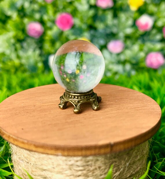Black Cat Crystal Ball Mini Halloween Fairy Garden Orb Figurine Dollhouse Decor Black Cat Crystal Ball Mini Halloween Fairy Garden Orb Figurine Dollhouse Decor