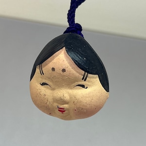 Japanese Folk Art — Painted Clay — Woman’s head (bell)