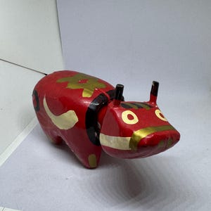 Japanese Folk Art — Papier Mache — Cow with bobbly head