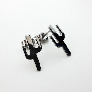 Sterling Silber Kaktus Ohrstecker: Hand gesägt Schmuck
