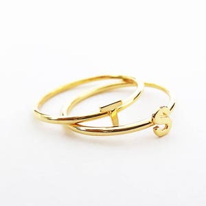 K&ouml;nnte beinhalten: Zwei goldene Ringe, einer mit dem Buchstaben "T" und der andere mit dem Buchstaben "S", liegen &uuml;bereinander.
