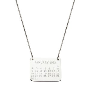 Wedding Date Necklace Personalized Necklace Date Necklace Birthday Necklace Calendar Necklace image 1