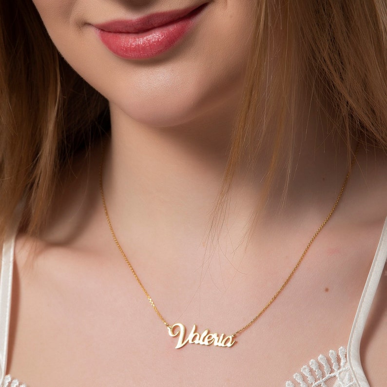 Personalized Name Necklace Custom Name Necklace Gold Name Necklace Personalized Jewelry Bridesmaid Gift image 3