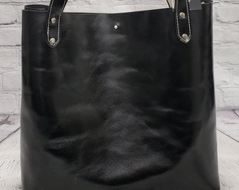Leather Market Bag - The New Classic Market Bag in black & cream leather