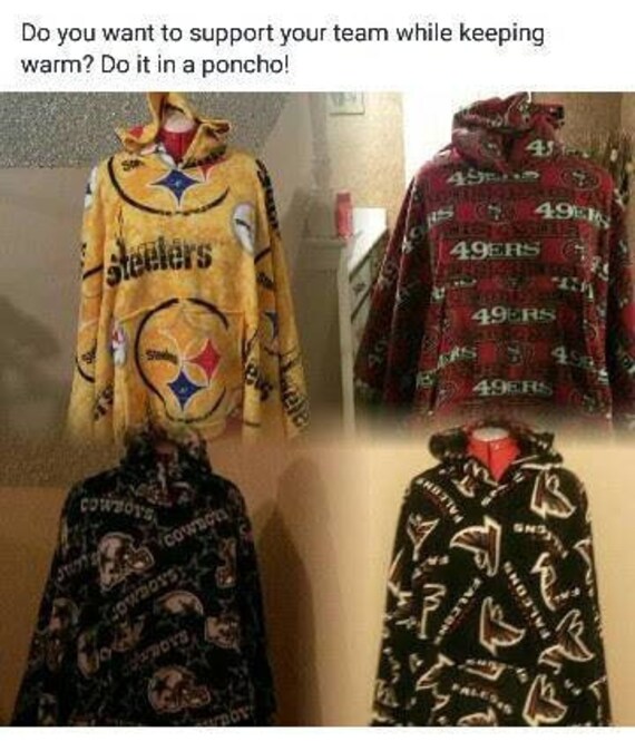 NFL Ponchos Etsy